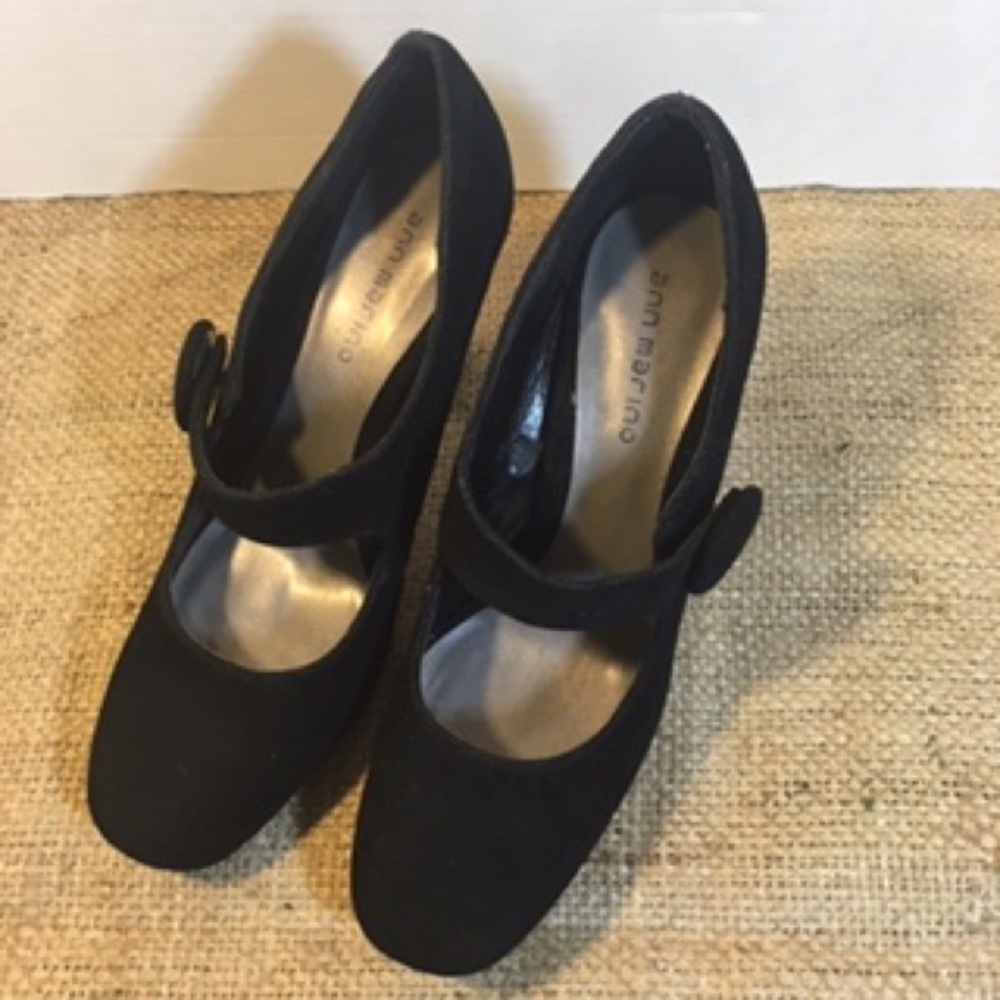 Black chunky heels maryjane heels